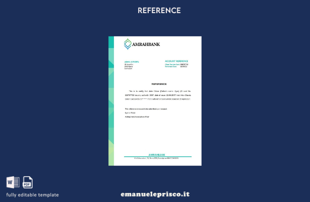 modello di riferimento per la chiusura di Amrahbank in stile verificato dell'Aze